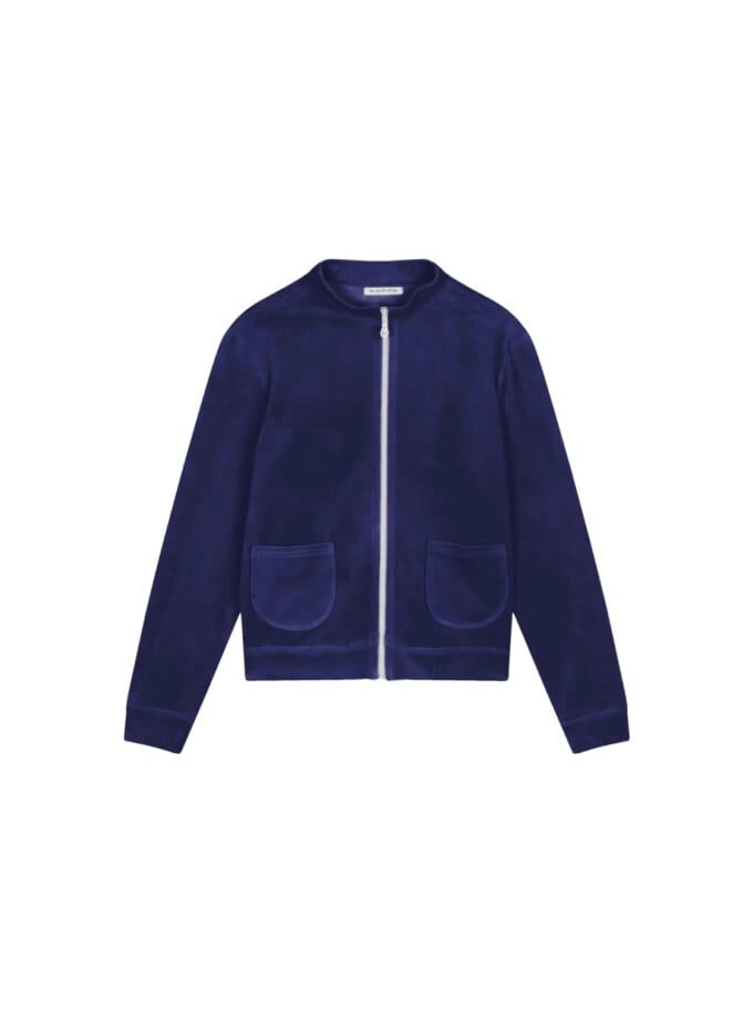 Blouson Coqueline Velours Eponge Bleu Nuit — Ma Petite Plage