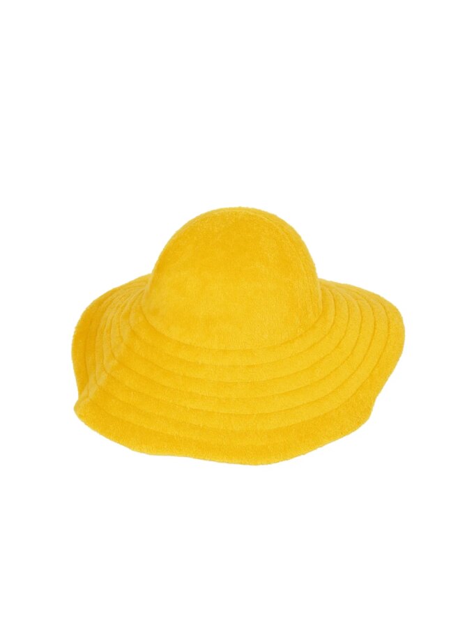 Capeline Angie Velours Eponge Jaune — Ma Petite Plage