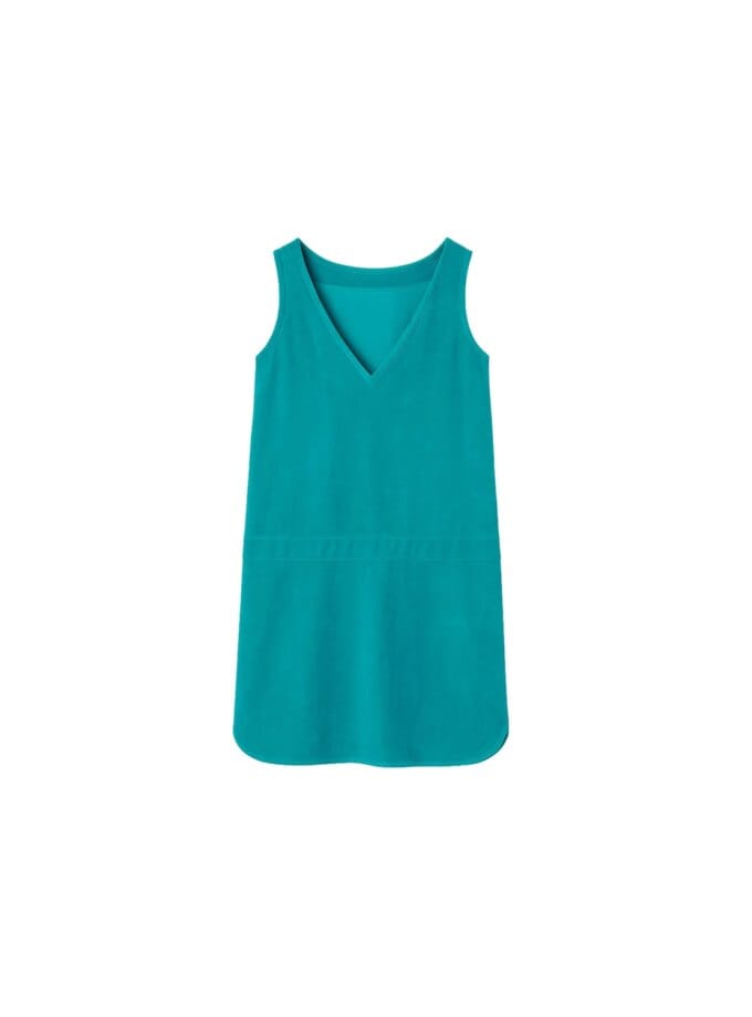 Robe Chris Velours Eponge Bleu Lagon — Ma Petite Plage