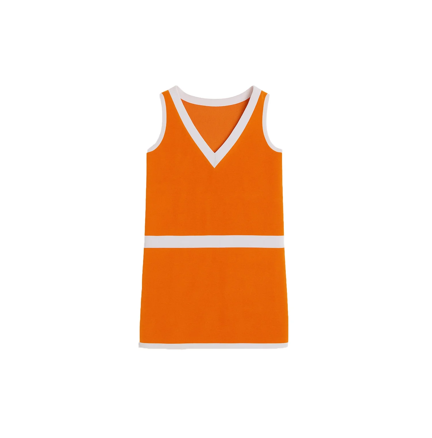 Robe de Tennis Bicolore Chris Velours Eponge Orange Blanc — Ma Petite Plage