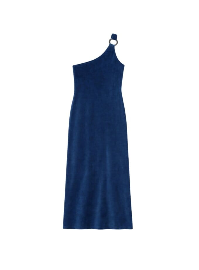 Robe Isabelle Velours Eponge Bleu Nuit — Ma Petite Plage