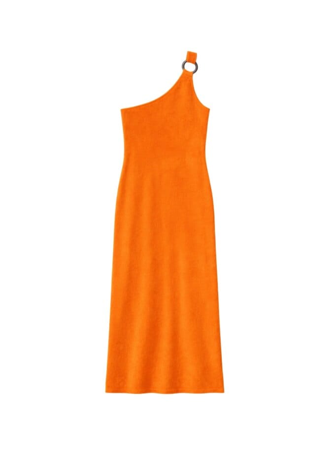 Robe Isabelle Velours Eponge Tangerine — Ma Petite Plage