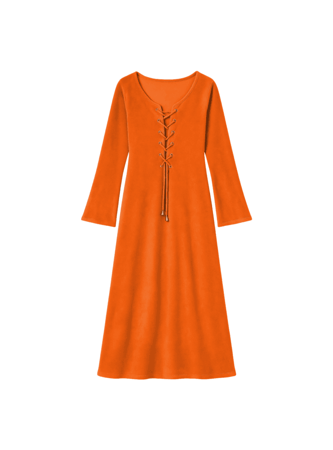 Robe Loulou Velours Eponge Tangerine — Ma Petite Plage