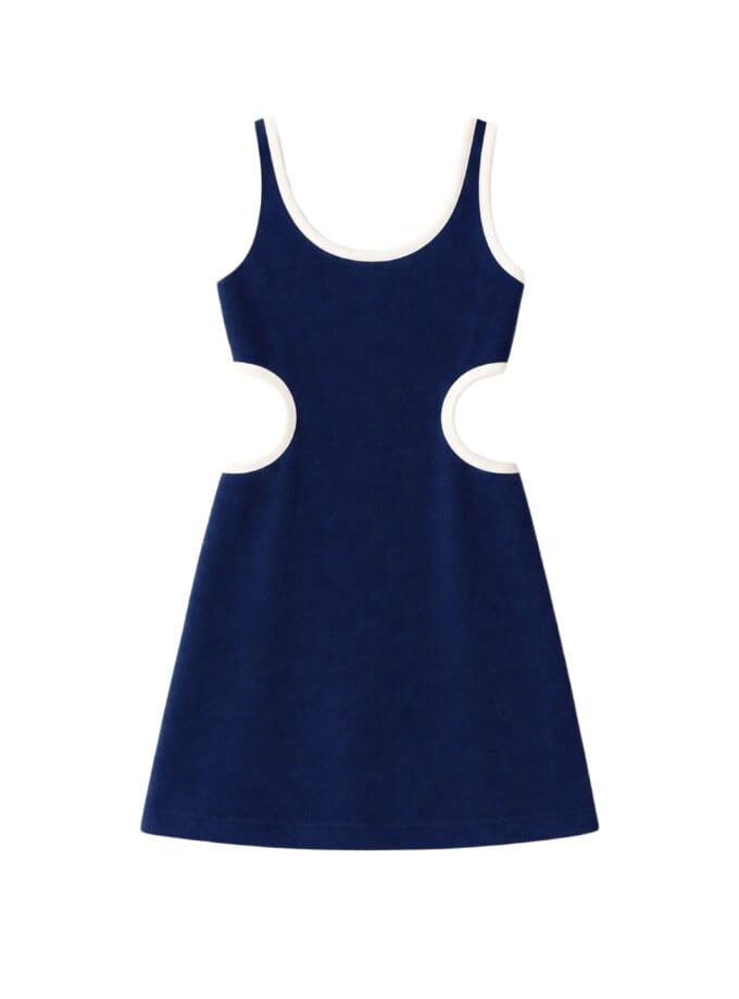 Robe Raquel Velours Eponge Bleu Nuit — Ma Petite Plage