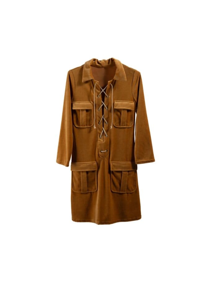 Robe Saharienne Iman Velours Eponge Camel — Ma Petite Plage