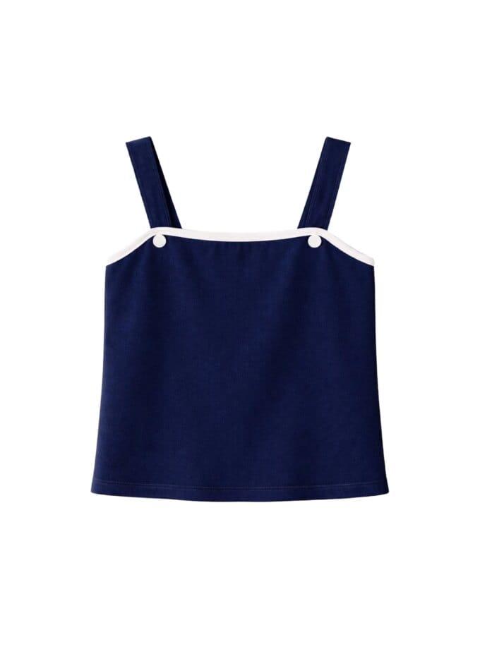 Top Jacqueline Velours Eponge Bleu Nuit — Ma Petite Plage
