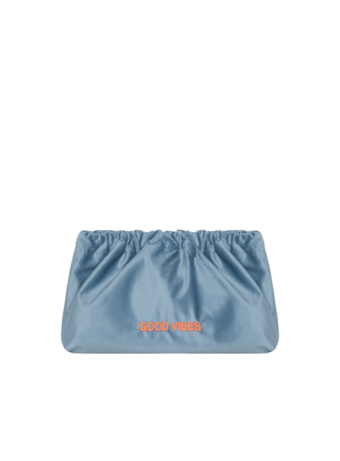 VELVET CLUTCH BAG GOOD VIBES