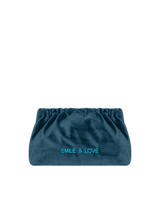 VELVET CLUTCH BAG SMILE AND LOVE